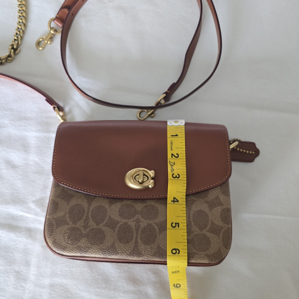 Coach Cassie 19 Crossbody โ Signature Canvas + Leather โ 3 Straps EUC - Picture 14 of 16